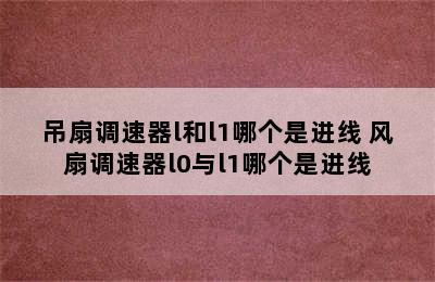 吊扇调速器l和l1哪个是进线 风扇调速器l0与l1哪个是进线